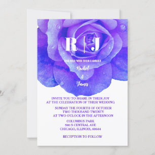 Blumenblume Rose Monogram Einladung