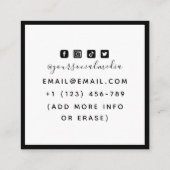 Blumenblume Wasserfarbe Gotische Skull Tattoo Arti Quadratische Visitenkarte (Rückseite)