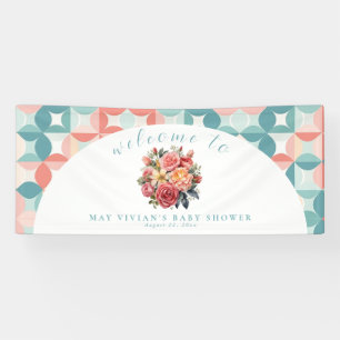 Blumenblume Wasserfarben Kinderdusche Begrüßung Banner