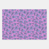 Blumenblumen auf rosa Untergrund Geschenkpapier Set (Vorderseite 2)