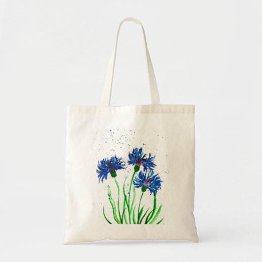 Blumenblumen blau blühende rustikale hübsch modern tragetasche (Vorne)