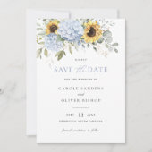 Blumenblumen Blauer Hydrangea Hochzeitstag Rett Einladung (Vorderseite)