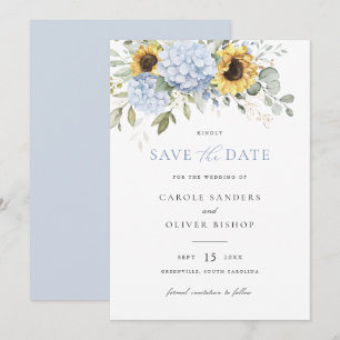 Blumenblumen Blauer Hydrangea Hochzeitstag Rett Einladung