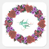Blumenblumen-Blumenkoffer Quadratischer Aufkleber (Vorderseite)