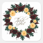 Blumenblumen-Blumenkoffer Quadratischer Aufkleber (Vorderseite)