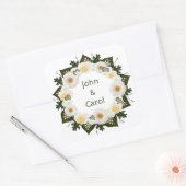 Blumenblumen-Blumenkoffer Quadratischer Aufkleber (Umschlag)