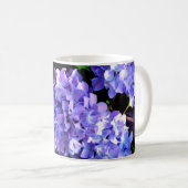 Blumenblumen, Blütenblüten, Hydrangeas Kaffeetasse (VorderseiteRechts)