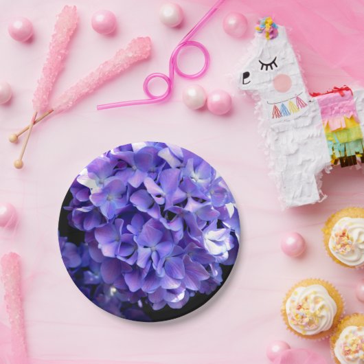 Blumenblumen, Blütenblüten, Hydrangeas Pappteller (Party)