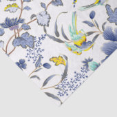 Blumenblumen Gelbes Vogelgezwirnpapier Seidenpapier (Detail)