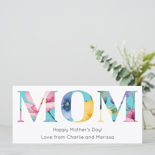 Blumenblumen Hübscher Frühling Muttertagskarte (Stehend Vorderseite)