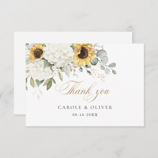 Blumenblumen Hydrangea Wedding Vielen Dank Dankeskarte (Vorne/Hinten)