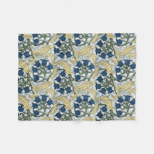 Blumenblumen Lily Valley Wiederholung Fleecedecke (Vorderseite (Horizontal))