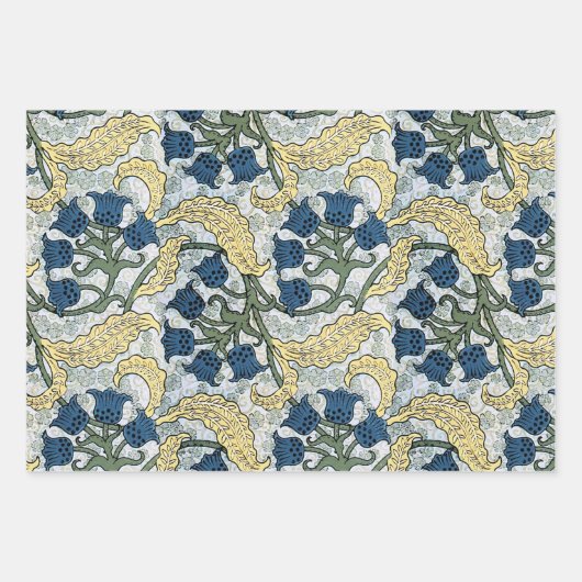 Blumenblumen Lily Valley Wiederholung Geschenkpapier Set (Vorderseite)