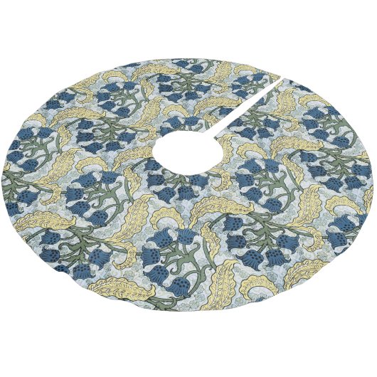 Blumenblumen Lily Valley Wiederholung Polyester Weihnachtsbaumdecke (Schrägansicht)