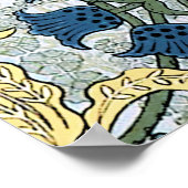 Blumenblumen Lily Valley Wiederholung Poster (Ecke)