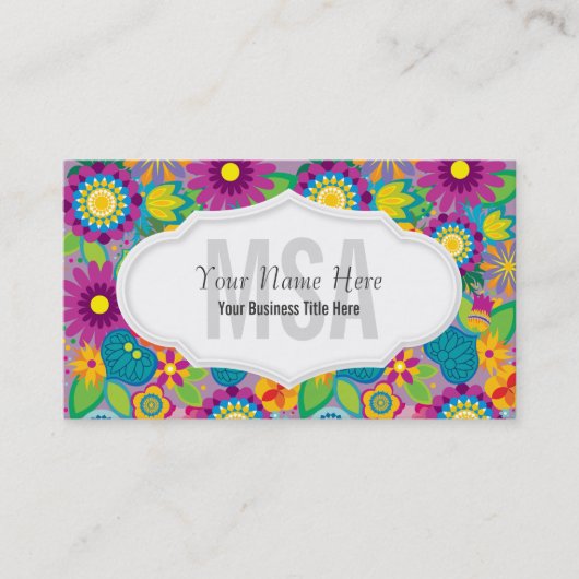 BlumenBlumen-Power-Salon-bunte Blüte Visitenkarte (Vorderseite)