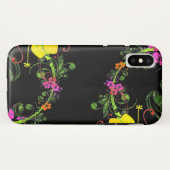 BlumenBlumen-Schwarz-Telefon - starker iPhone X Case-Mate iPhone Hülle (Rückseite (Horizontal))