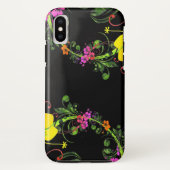 BlumenBlumen-Schwarz-Telefon - starker iPhone X Case-Mate iPhone Hülle (Rückseite)