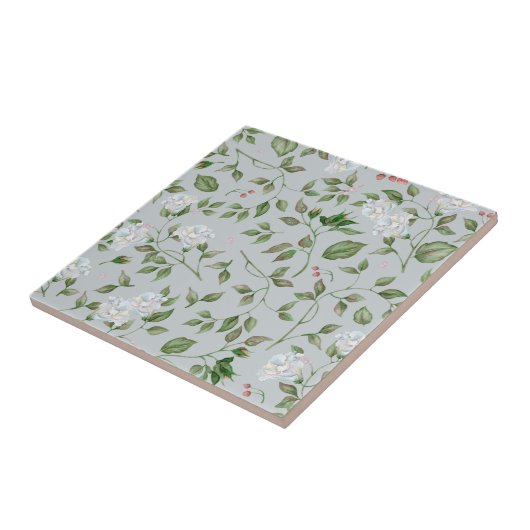 Blumenblumen und Rose Hüfte Keramik Tile Fliese (Seite)