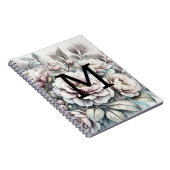 Blumenblumen zeichnend Monogramm-Rosa-Bläschen Notizblock (Rechte Seite)
