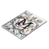 Blumenblumen zeichnend Monogramm-Rosa-Bläschen Notizblock (Linke Seite)