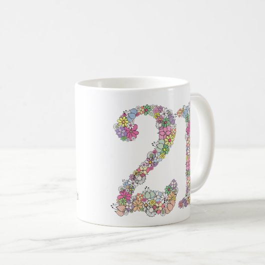 Blumenblumenstrauß 21. 21 nummerieren kaffeetasse (VorderseiteRechts)