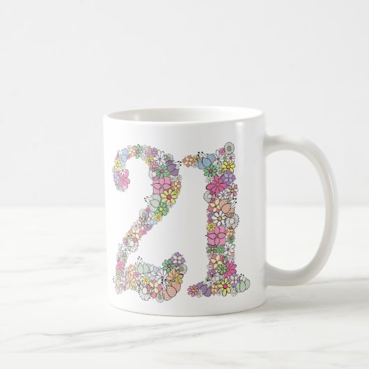 Blumenblumenstrauß 21. 21 nummerieren kaffeetasse (Rechts)