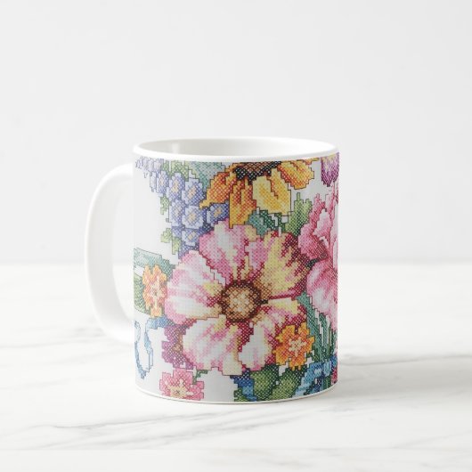 Blumenblumenstrauß-Tasse Kaffeetasse (Vorderseite Links)
