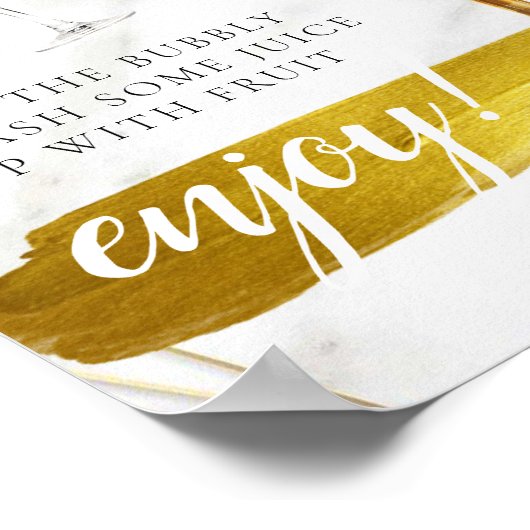 Blumenblush Foliage Bridal Brunch Mimosa Bar Sign Poster (Ecke)