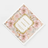 Blumenblush Gold Hochzeitspapier Napkins Serviette (Ecke)