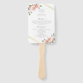 Blumenblush Gold Mint Green Wedding Program Fächer (Vorderseite)