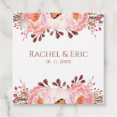 Blumenblush Hochzeit Personalisiert Gefallen Tag Geschenkanhänger (Vorderseite)