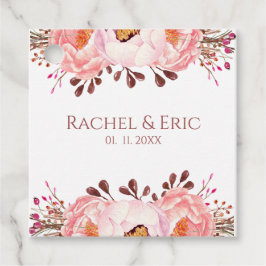 Blumenblush Hochzeit Personalisiert Gefallen Tag Geschenkanhänger