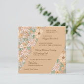 Blumenblut Brautdusche Einladung (Stehend Vorderseite)