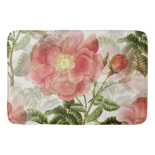 Blumenblüte Blütenblüte Vintage Badematte (Vorderseite)