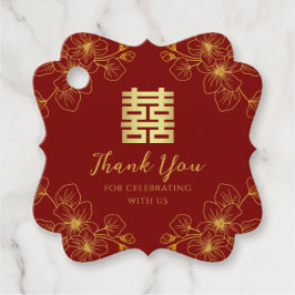 Blumenblüte Chinesische Hochzeit danke Geschenkanhänger