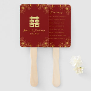 Blumenblüte Chinesisches Hochzeitsprogramm Fächer