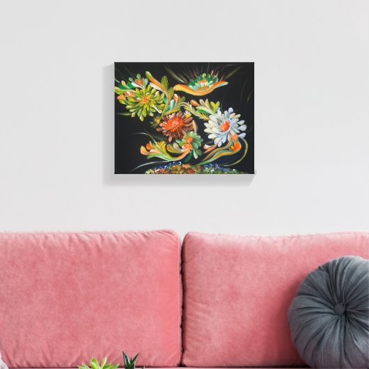 Blumenblüte - Om Leinwand Gemälde (Insitu (Wohnzimmer))