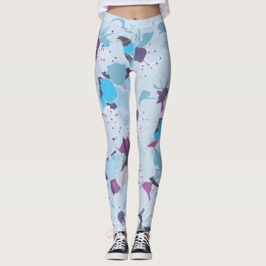 Blumenblüte Sakura Leggings (Vorderseite)
