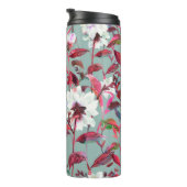 Blumenblüte. Wasserfarbene Blume nahtlos. Thermosbecher (Nach rechts gedreht)