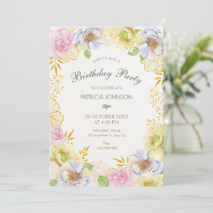 Blumenblüte Weichfärbung Geburtstag Einladung