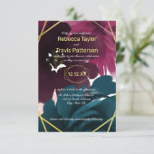 Blumenblüten Aquamarine Wasserfarbe - Einladung zu (Stehend Vorderseite)