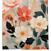 Blumenblüten aus Pfirsich und Creme Duschvorhang (Vorderseite)