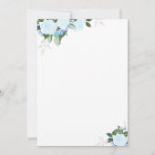 Blumenblüten| Blau | Tauflanung Einladung (Rückseite)