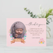 Blumenblüten Blumenrosa-Foto Dankeskarte (Stehend Vorderseite)