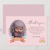 Blumenblüten Blumenrosa-Foto Dankeskarte (Vorne/Hinten)