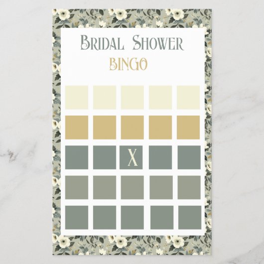 Blumenblüten Brautparty Bingo Flyer (Vorne)