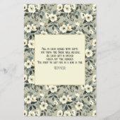 Blumenblüten Brautparty Bingo Flyer (Hinten)