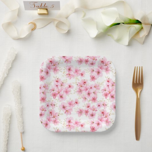 Blumenblüten drucken pappteller (Hochzeit)