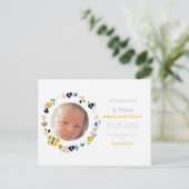 Blumenblüten Niedliches Girl Foto Geburtserklärung Ankündigungspostkarte (Stehend Vorderseite)